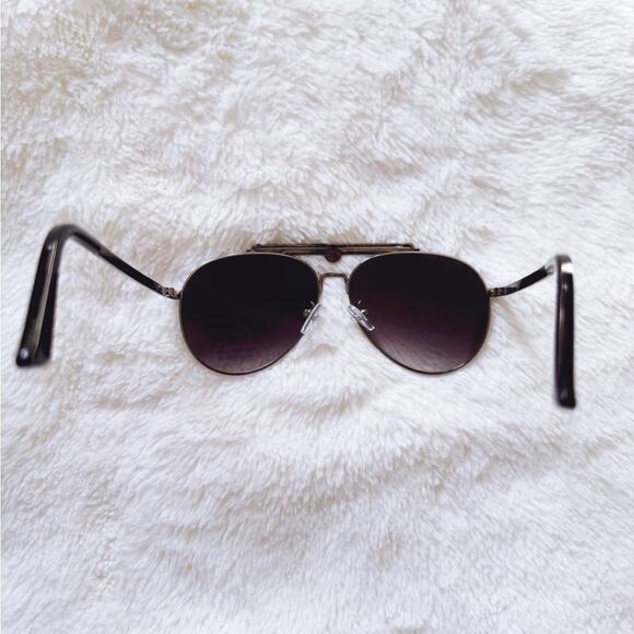 Doug Black W/ Silver Rim Aviator Sunglasses - Picture 8 of 11